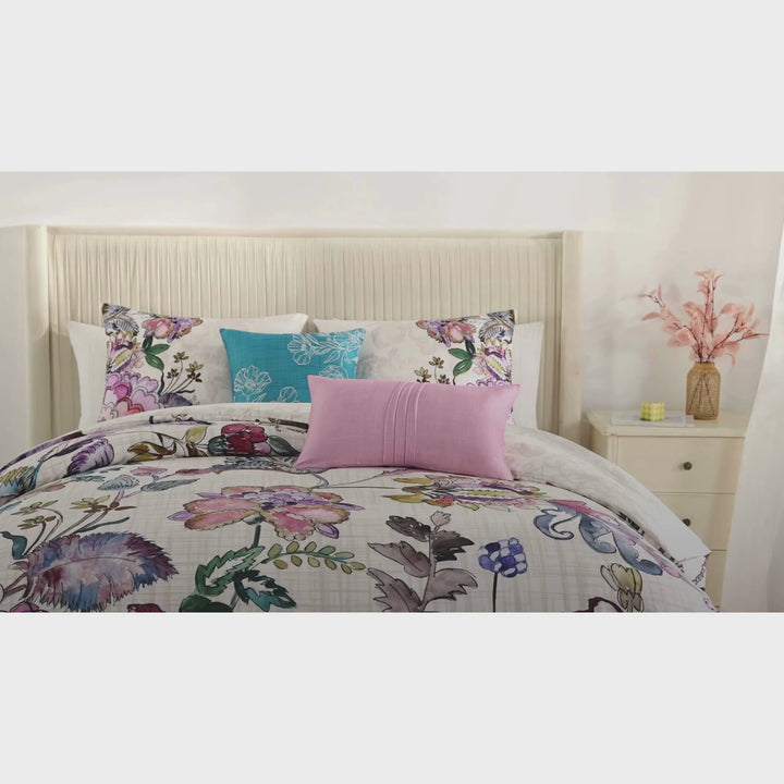 Bebejan Watercolor Jacobean 5 Piece Reversible Comforter Set