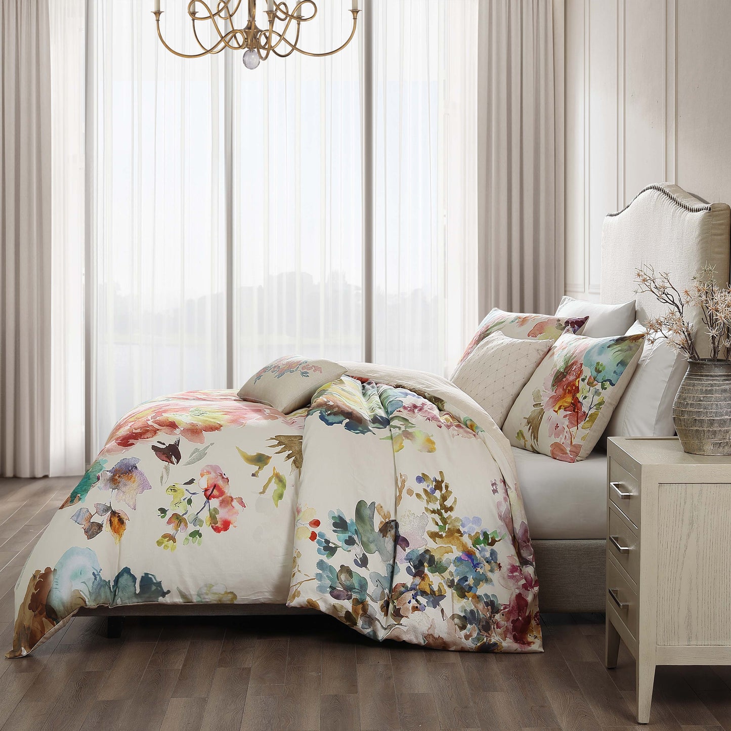 Bebejan Antique Flowers Ivory 100% Cotton 5-Piece Reversible Comforter Set Comforter Sets By Bebejan®
