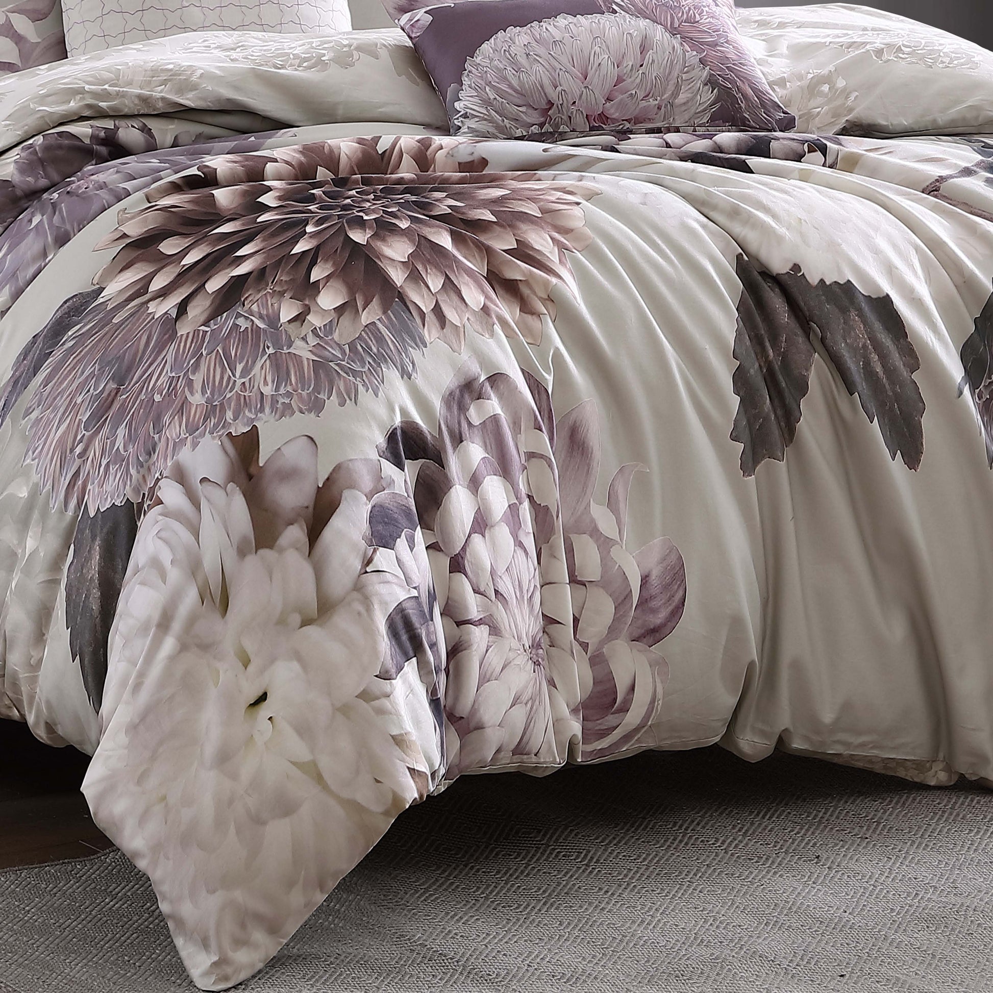 Bebejan Bloom Purple 100% Cotton 5-Piece Reversible Comforter Set Comforter Sets By Bebejan®