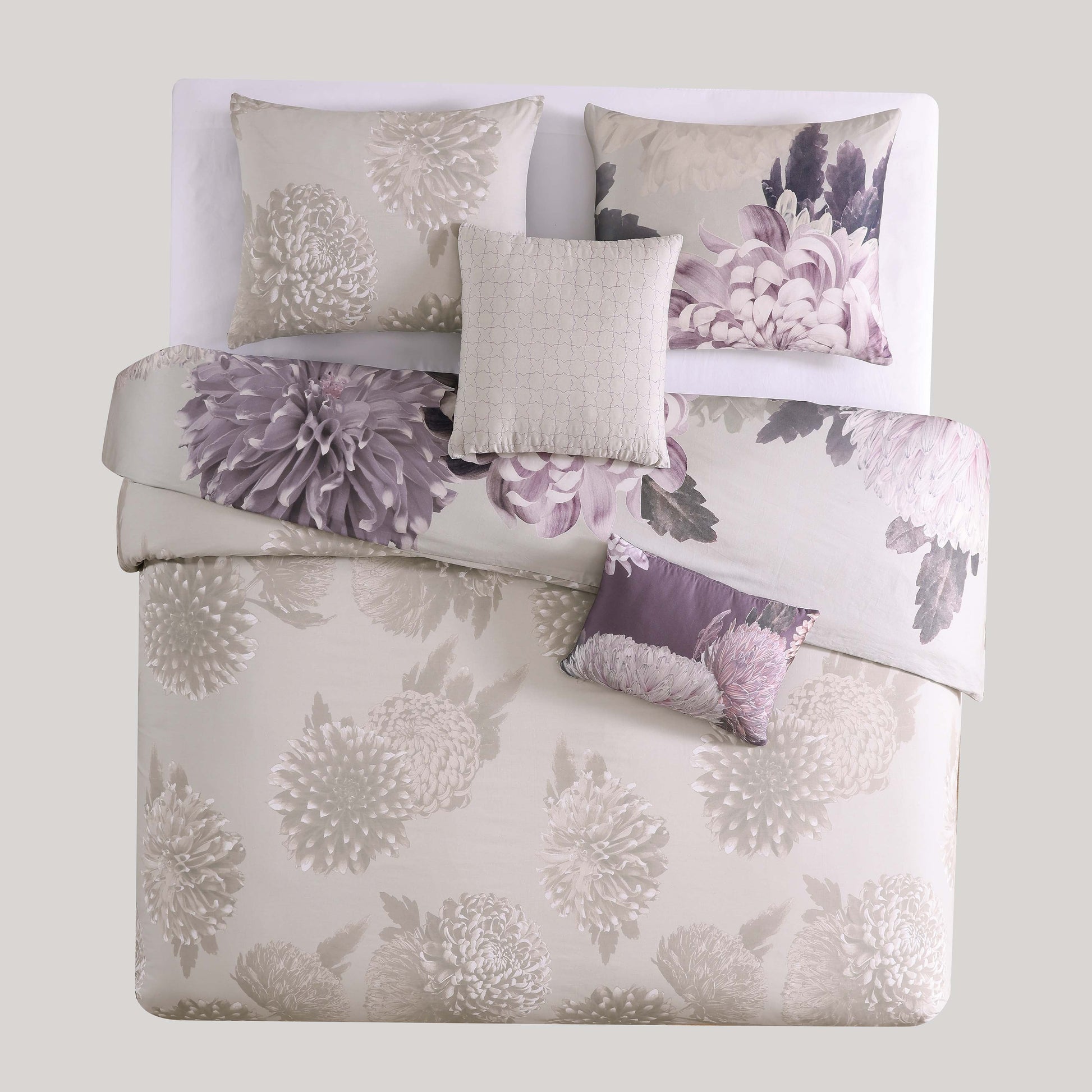 Bebejan Bloom Purple 100% Cotton 5-Piece Reversible Comforter Set Comforter Sets By Bebejan®