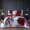 Bebejan Magenta Floral 100% Cotton 5 Piece Reversible Comforter Set